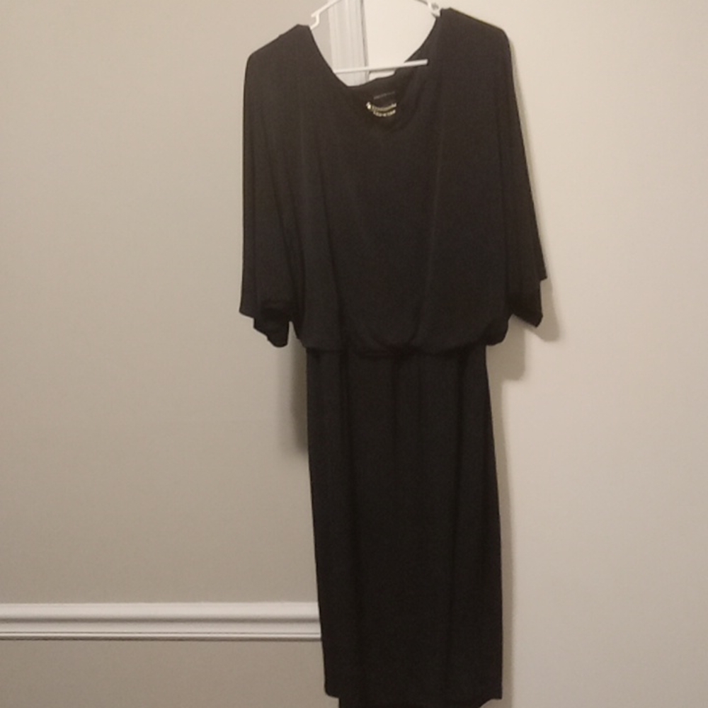 Ashley Stewart round neck with gold embellishment black size large